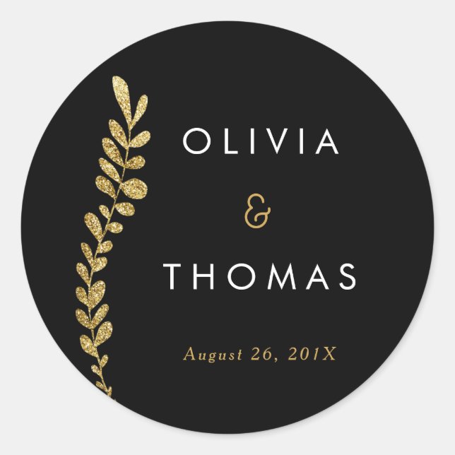 Color Editable Gold Leaf Sticker, Favor Sticker (Front)