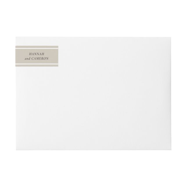 Color Editable Greige Minimalist Wrap Around Label (Front)