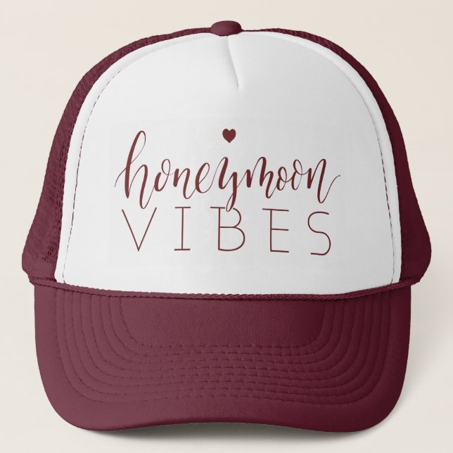 Color editable honeymoon vibes bride hat (Front)