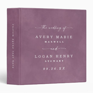 Color Editable Light Purple Wedding Photo Album 3 Ring Binder