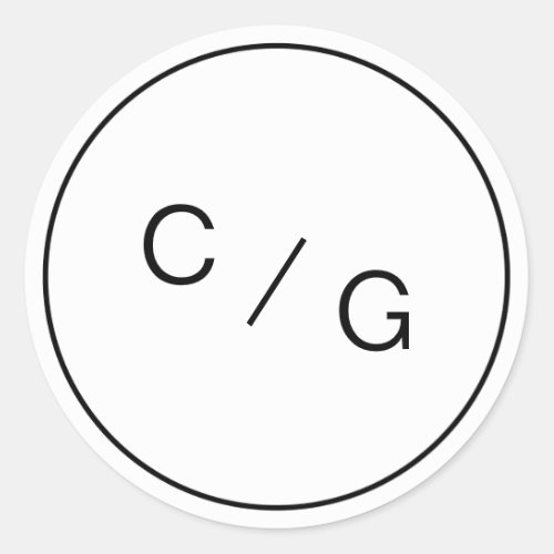 Color editable minimalist modern couple monogram classic round sticker
