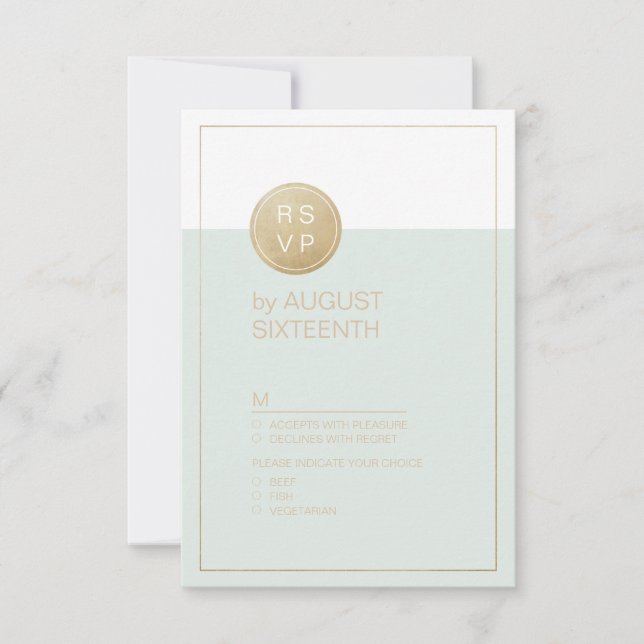 Color editable minimalist modern wedding RSVP (Front)