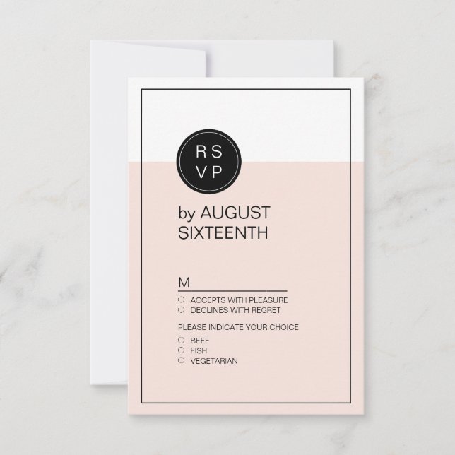 Color editable minimalist modern wedding RSVP Card (Front)