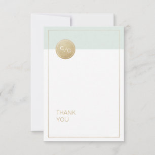 Color editable minimalist modern wedding thank you note card