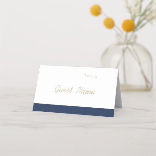 Color editable navy minimalist modern place cards