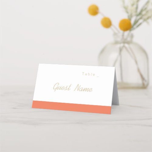 Color editable orange modern place cards