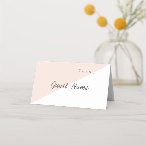Color editable pink minimalist modern place cards