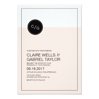 Color editable simple modern wedding invitation