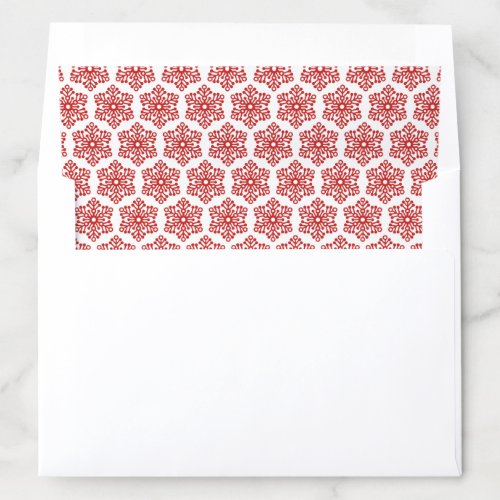 Color editable snowflakes red Christmas Envelope Liner