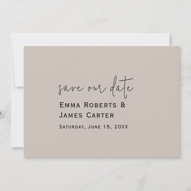 Color Editable Wedding Save the Date (Front)