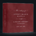 Color Editable Wine Red Wedding Photo Album 3 Ring Binder<br><div class="desc">Modern Color Editable Watercolor Wine Red Wedding Photo Album. This simple elegant design is beautify hand-painted with rich colors that are perfect for fall. Shown in the Wine Red Wedding Color Palette colorway with gorgeous signature script font with tails, the ethereal watercolor wedding collection is sure to make your wedding...</div>