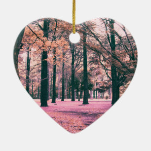 Color effected trees in Yoyogi Park in Tokyo. Ceramic Ornament