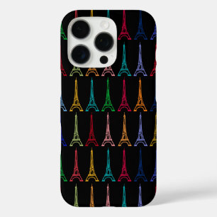 color eiffel towers pattern iPhone 16 pro case