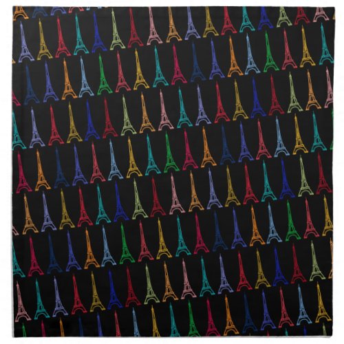 color eiffel towers pattern cloth napkin