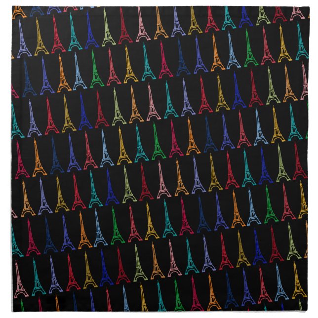 color eiffel towers pattern cloth napkin (Front)