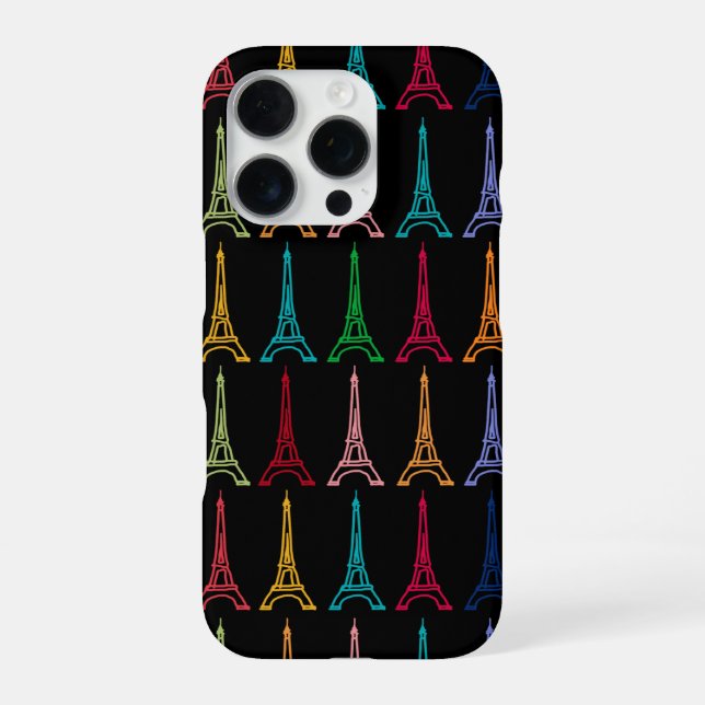 color eiffel towers pattern iphone case (Back)