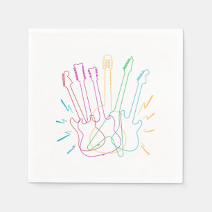 Color Electric Guitar Lover Acoustic Guitarist Napkins