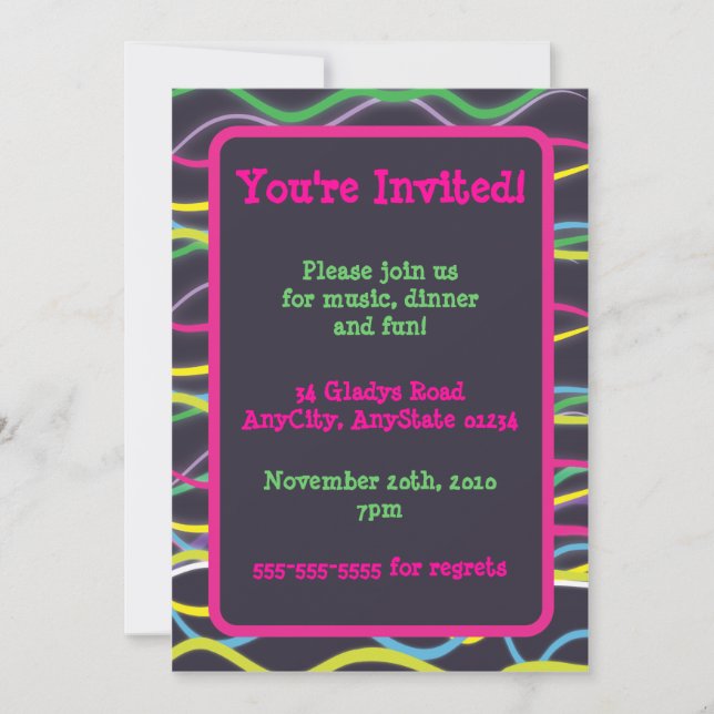 Color Electric Invitations (Front)