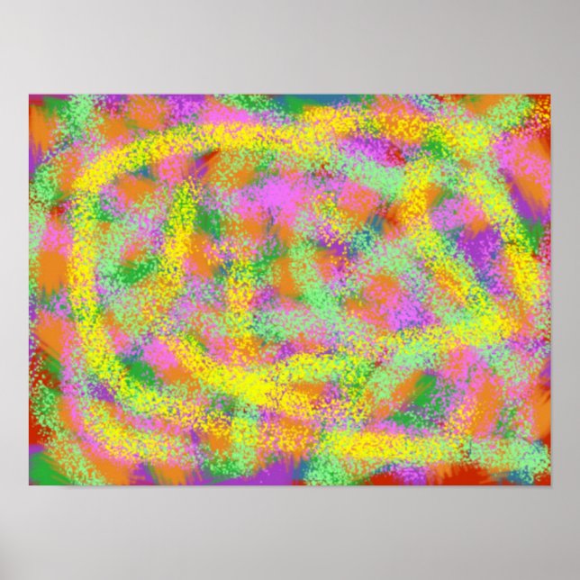 Color Everywhere Abstract Digital Art Poster (Front)