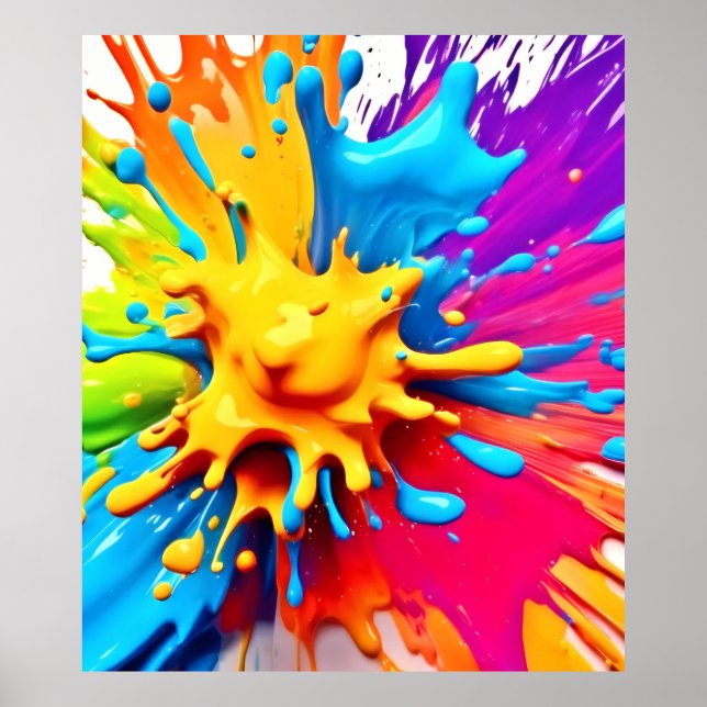 Color Explosion: Abstract Paint Splatter Poster (Front)