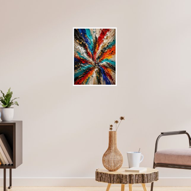 Color Explosion Abstract Poster (Living Room 3)