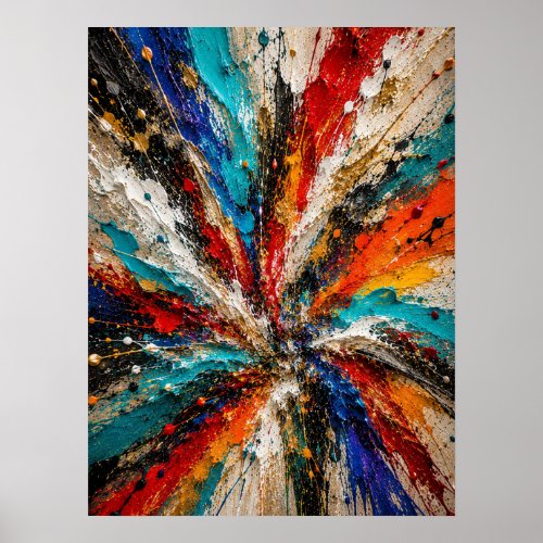 Color Explosion Abstract Poster
