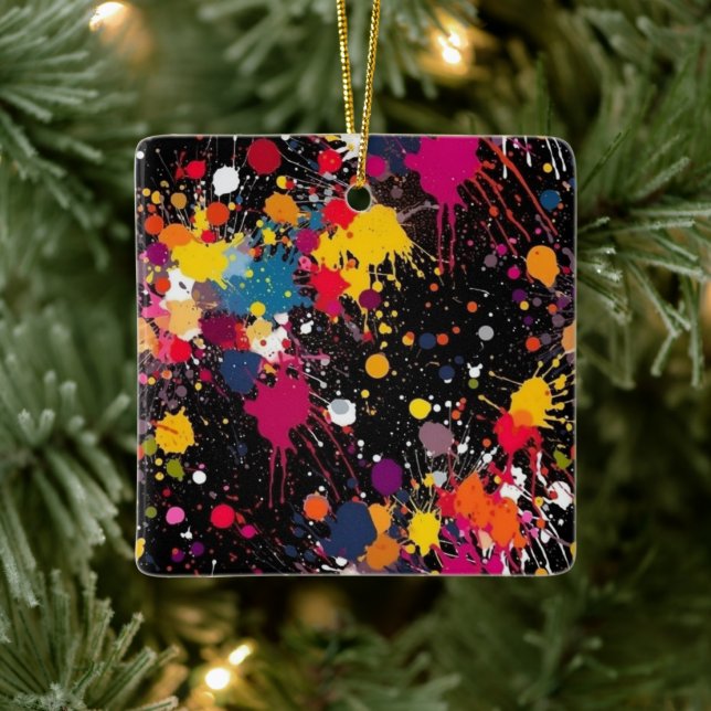 Color Explosion Ceramic Ornament (Tree)