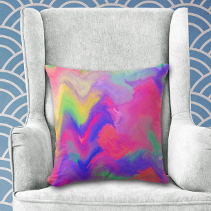 Color Explosion Modern Abstract Throw Pillow