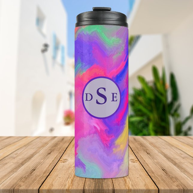 Color Explosion Monogram Thermal Tumbler (Creator Uploaded)