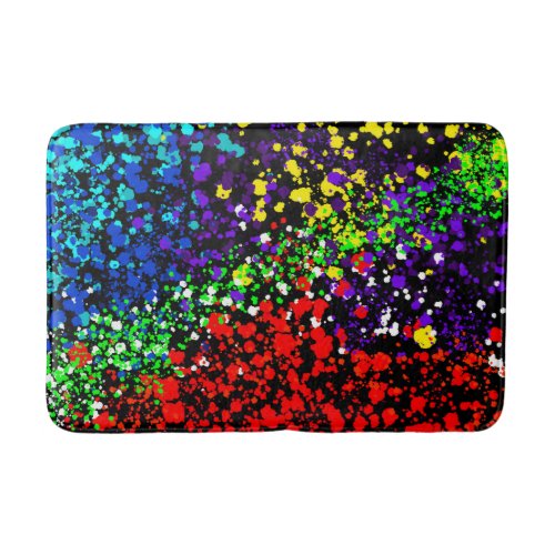 Color Explosion Paint Dots Colorful Modern Cool Bath Mat