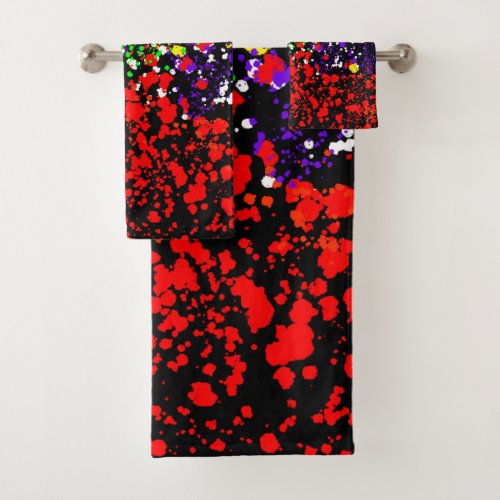 Color Explosion Paint Dots Colorful Modern Cool Bath Towel Set