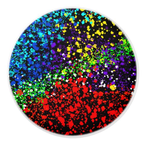 Color Explosion Paint Dots Colorful Modern Cool Ceramic Knob