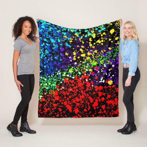 Color Explosion Paint Dots Colorful Modern Cool Fleece Blanket