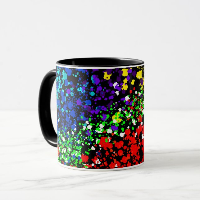 Color Explosion Paint Dots Colorful Modern Cool Mug (Front Left)