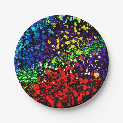 Color Explosion Paint Dots Colorful Modern Cool Paper Plates