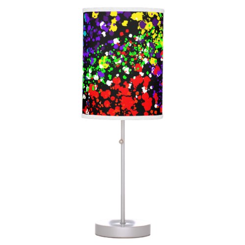 Color Explosion Paint Dots Colorful Modern Cool Table Lamp