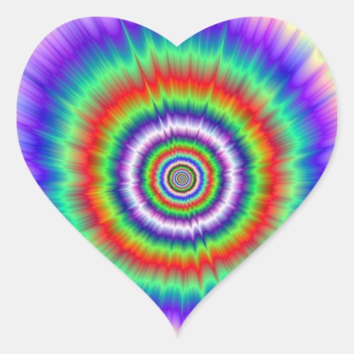 Color Explosion Tie_dye Heart Sticker