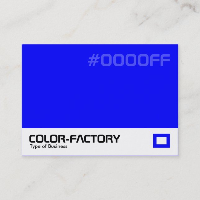 Color Factory - Blue (0000FF) Business Card (Front)