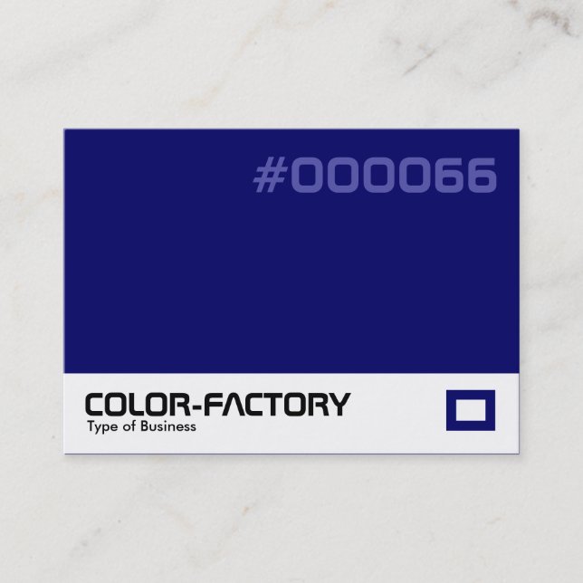 Color Factory - Dark Blue (000066) Business Card (Front)