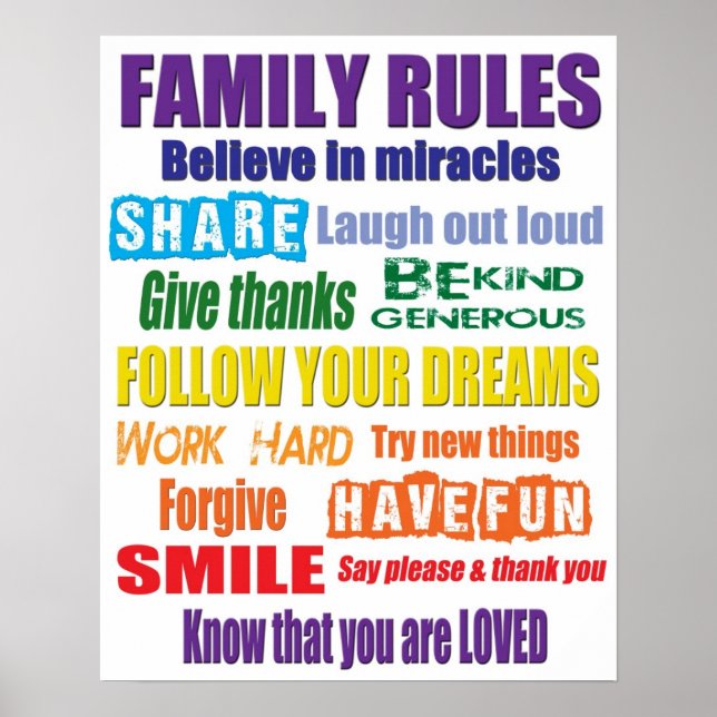 Color Family Rules Poster (Front)
