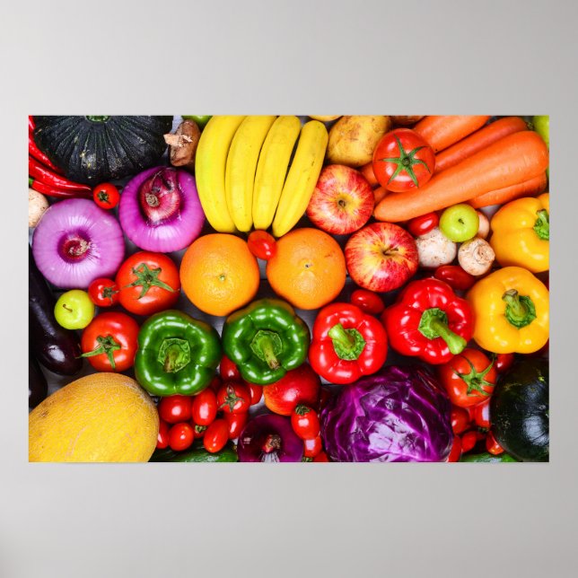 Color Feast – Fresh Fruit & Veggie Poster (Front)