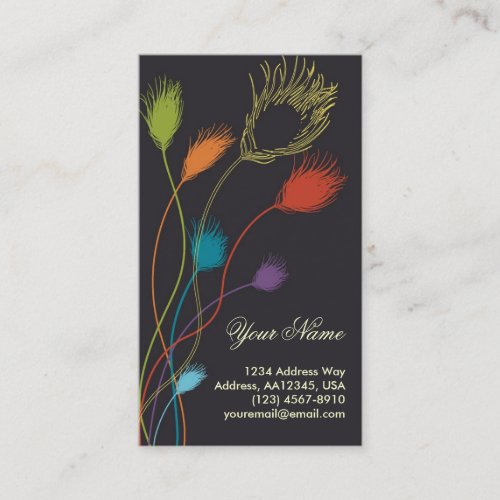 Color Feather Profile Card Business Card Templates