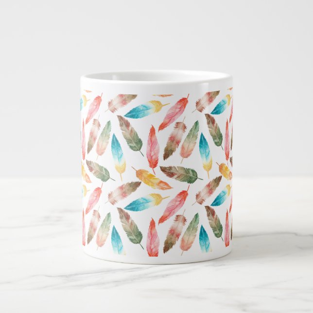 Color Feathers Giant Coffee Mug (Front)