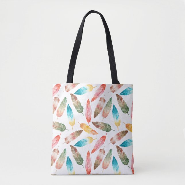Color Feathers Tote Bag (Front)