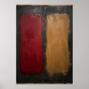 Color Field Abstract Poster Rothko Inspired Red