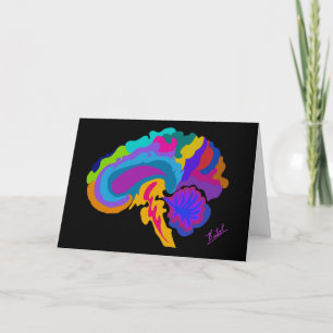 Color-filled brain art card