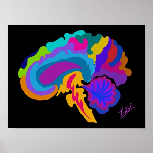 Color_filled brain art poster