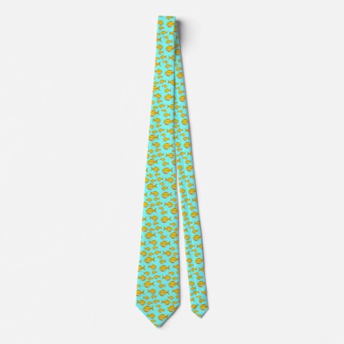 color fish_aqua neck tie