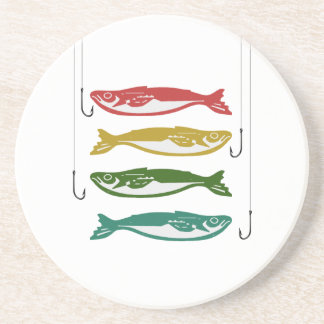 Color Fish with Fish Hooks Coaster