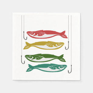Color Fish with Fish Hooks Napkins
